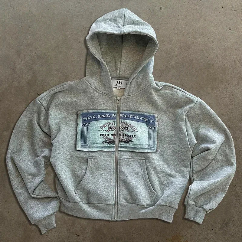 Dollar Bill Zip Up - SAGGIN DREAMS