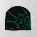 Y2K Knitted Spider Web Beanie – Grunge Streetwear Hat - SAGGIN DREAMS