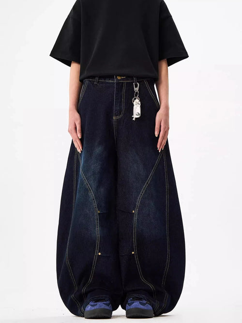 American Deep Blue Barrel Jeans