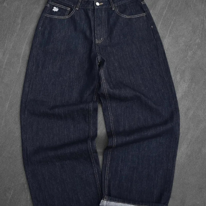 Harajuku Baggy Jeans – Y2K Streetwear Wide Leg Denim - SAGGIN DREAMS