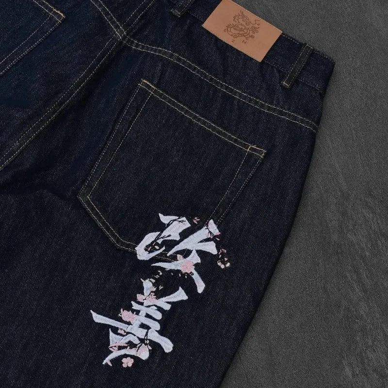 Harajuku Baggy Jeans – Y2K Streetwear Wide Leg Denim - SAGGIN DREAMS