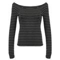 Slim Striped Long Sleeve Tee – Y2K Streetwear - SAGGIN DREAMS