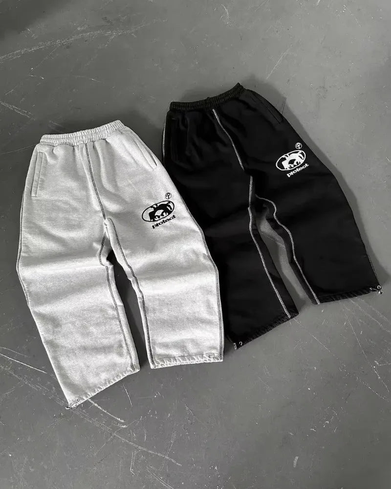 Y2K Unisex Streetwear Sweatpants – Relaxed Fit - SAGGIN DREAMS