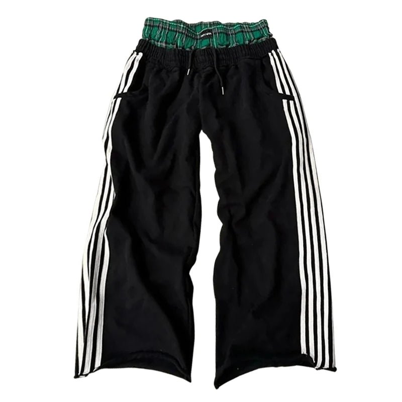 Y2K Retro Pants Harajuku Double Embroidered Waist Sweatpants - SAGGIN DREAMS